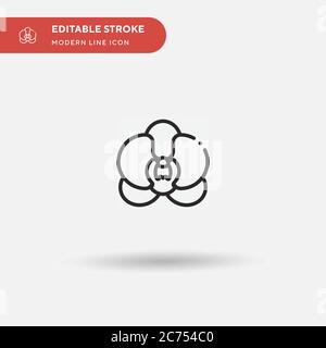 Icona vettore semplice Orchid. Modello di disegno simbolo illustrazione per elemento UI mobile Web. Pittogramma moderno a colori perfetto su tratto modificabile. Icone Orchidea per il vostro progetto aziendale Illustrazione Vettoriale