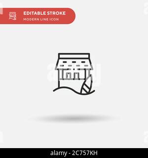 Navigazione semplice vettore icona. Modello di disegno simbolo illustrazione per elemento UI mobile Web. Pittogramma moderno a colori perfetto su tratto modificabile. Icone di navigazione per il vostro progetto di business Illustrazione Vettoriale