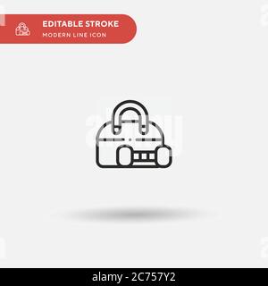 Icona vettore semplice della sacca della palestra. Modello di disegno simbolo illustrazione per elemento UI mobile Web. Pittogramma moderno a colori perfetto su tratto modificabile. Icone della borsa per la palestra per il tuo progetto aziendale Illustrazione Vettoriale
