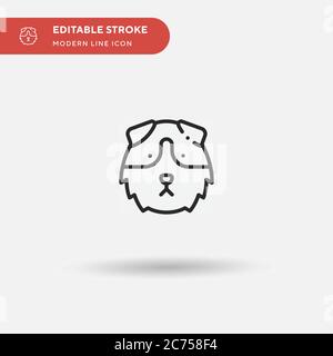 Icona vettore semplice Guinea Pig. Modello di disegno simbolo illustrazione per elemento UI mobile Web. Pittogramma moderno a colori perfetto su tratto modificabile. Icone di Guinea Pig per il vostro progetto di business Illustrazione Vettoriale