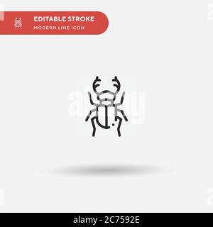 Icona vettore semplice del Beetle di Stag. Modello di disegno simbolo illustrazione per elemento UI mobile Web. Pittogramma moderno a colori perfetto su tratto modificabile. Icone di Beetle Stag per il vostro progetto di affari Illustrazione Vettoriale