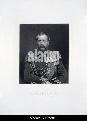 Alessandro ll (1818 – 1881) fu l'Imperatore di Russia, uno Zar, e il Granduca di Finlandia, dal 2 marzo 1855 fino al suo assassinio il 13 marzo 188 Foto Stock