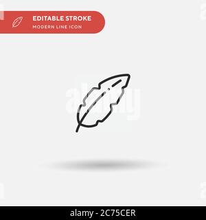 Icona vettore semplice foglia. Modello di disegno simbolo illustrazione per elemento UI mobile Web. Pittogramma moderno a colori perfetto su tratto modificabile. Icone a foglia per il tuo progetto aziendale Illustrazione Vettoriale