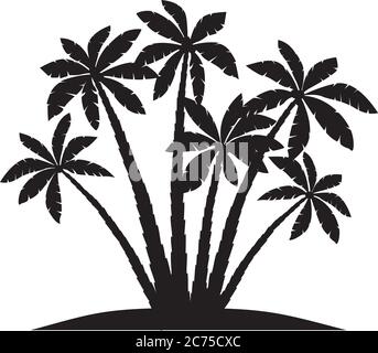 Palme. Sagome illustrazione vettoriale isolata su sfondo bianco. Illustrazione vettoriale. File EPS Illustrazione Vettoriale