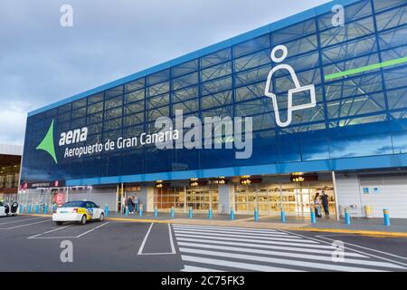 Gran Canaria, Spagna - 24 novembre 2019: Terminal dell'aeroporto di Gran Canaria (LPA) in Spagna. Foto Stock