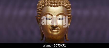 Statua del Buddha d'oro da vicino Foto Stock