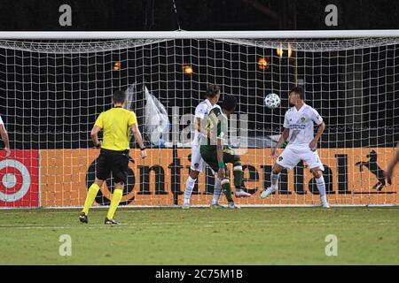 Orlando, Florida, Stati Uniti. 13 luglio 2020. Portland Timbers Ebobisse, Jeremy n° 17 fa un gol durante il torneo MLS is Back all'ESPN Wild World of Sports di Orlando, Florida USA, lunedì 14 luglio 2020. Photo Credit: Marty Jean-Louis Credit: Marty Jean-Louis/Alamy Live News Foto Stock