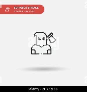 Icona vettore semplice del carnefice. Modello di disegno simbolo illustrazione per elemento UI mobile Web. Pittogramma moderno a colori perfetto su tratto modificabile. Icone dei carnefici per il progetto aziendale Illustrazione Vettoriale