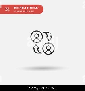 Cambia icona vettore semplice. Modello di disegno simbolo illustrazione per elemento UI mobile Web. Pittogramma moderno a colori perfetto su tratto modificabile. Modifica le icone per il tuo progetto aziendale Illustrazione Vettoriale