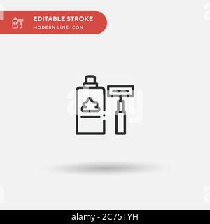 Crema per la rasatura icona vettoriale semplice. Modello di disegno simbolo illustrazione per elemento UI mobile Web. Pittogramma moderno a colori perfetto su tratto modificabile. Icone di crema per la rasatura per il vostro progetto aziendale Illustrazione Vettoriale