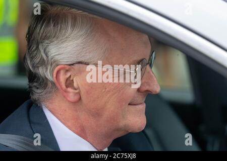 Londra, Regno Unito. 14 luglio 2020. Il deputato di Westminster; il deputato del lavoro Hilary Benn per Leeds Central e il presidente del nuovo Comitato di selezione dell'Unione europea arriva alla Camera dei Comuni, Credit: Ian Davidson/Alamy Live News Foto Stock