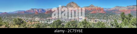 Panorama di Sedona, Arizona, dall'Airport Trail Foto Stock