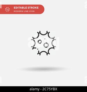 Virus icona vettore semplice. Modello di disegno simbolo illustrazione per elemento UI mobile Web. Pittogramma moderno a colori perfetto su tratto modificabile. Icone di virus per il vostro progetto di affari Illustrazione Vettoriale