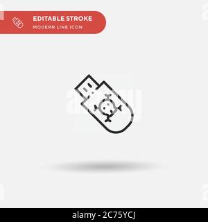 Icona vettore semplice Pendrive. Modello di disegno simbolo illustrazione per elemento UI mobile Web. Pittogramma moderno a colori perfetto su tratto modificabile. Icone di Pendrive per il vostro progetto di affari Illustrazione Vettoriale