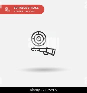Sparare gioco semplice vettore icona. Modello di disegno simbolo illustrazione per elemento UI mobile Web. Pittogramma moderno a colori perfetto su tratto modificabile. Icone di gioco per il tuo progetto aziendale Illustrazione Vettoriale