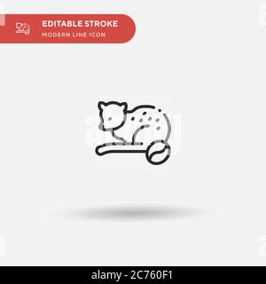 Icona vettore semplice Ferret. Modello di disegno simbolo illustrazione per elemento UI mobile Web. Pittogramma moderno a colori perfetto su tratto modificabile. Icone Ferret per il vostro progetto aziendale Illustrazione Vettoriale