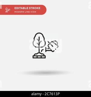 Irrigazione piante semplice vettore icona. Modello di disegno simbolo illustrazione per elemento UI mobile Web. Pittogramma moderno a colori perfetto su tratto modificabile. Annaffiatura piante icone per il vostro progetto di business Illustrazione Vettoriale