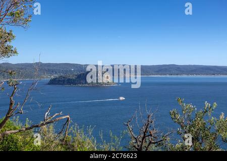 Lion Island dal faro di Barrenjoey Sydney NSW Australia Foto Stock