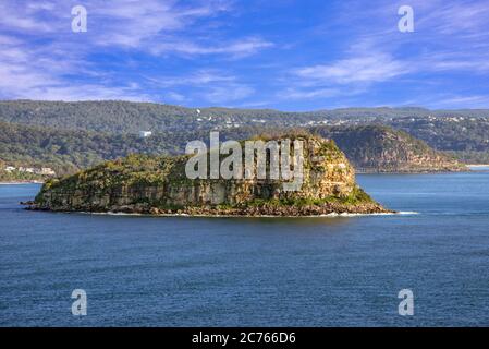 Lion Island dal faro di Barrenjoey Sydney NSW Australia Foto Stock