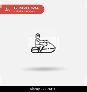 Icona vettore semplice Jet Ski. Modello di disegno simbolo illustrazione per elemento UI mobile Web. Pittogramma moderno a colori perfetto su tratto modificabile. Icone Jet Ski per il vostro progetto aziendale Illustrazione Vettoriale