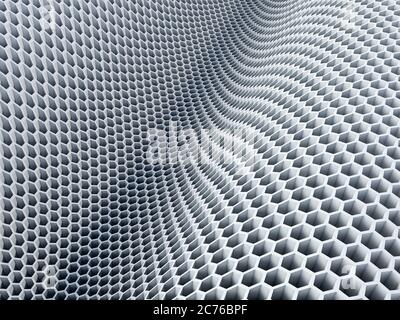immagine 3d rappresentata di ripetizione esagonale con forma come onda Foto Stock