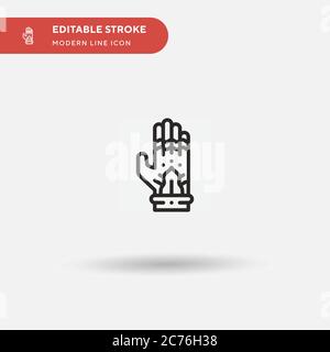 Icona vettore semplice mano dipinta di hennè. Modello di disegno simbolo illustrazione per elemento UI mobile Web. Pittogramma moderno a colori perfetto su tratto modificabile. Icone dipinte a mano hennè per il vostro progetto di business Illustrazione Vettoriale