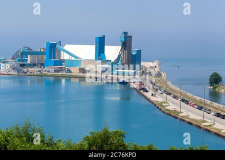 Miniera di sale di Goderich Sifto una delle più grandi miniere di sale del mondo Lake Huron Goderich Harbour Ontario Canada Foto Stock