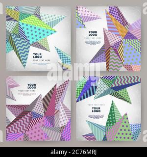Insieme di schede vettoriali moderne astratte Illustrazione Vettoriale