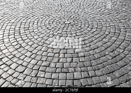 Vintage stone street pavimentazione stradale texture Foto Stock