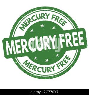 Simbolo o stampigliatura senza mercurio su sfondo bianco, illustrazione vettoriale Illustrazione Vettoriale