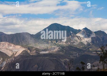paesaggio a clima secco distrutto dalle miniere, paesaggio in continuo cambiamento Foto Stock