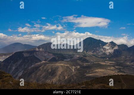 paesaggio a clima secco distrutto dalle miniere, paesaggio in continuo cambiamento Foto Stock