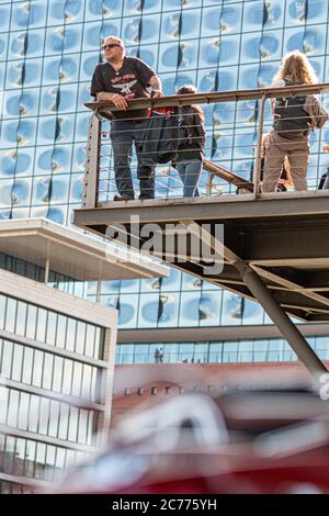 Kalle Haverland , GZSZ Schauspieler, Kiezpirat, Amburgo, Hafencity, Harley Davidson, 13.07.2020 Foto Stock