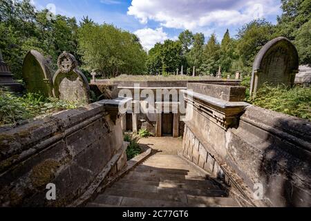 Highgate Cemetery (ovest) a North London, Regno Unito Foto Stock