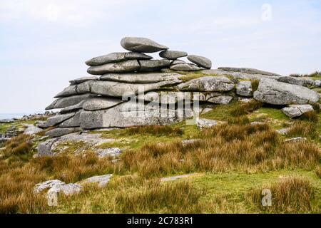 Stowe's Hill è una cresta di granito sulla Bodmin Moor, ed è conosciuta come la posizione del affioramento di granito Cheesewring (non mostrato). Cornovaglia, Inghilterra, Regno Unito. Foto Stock
