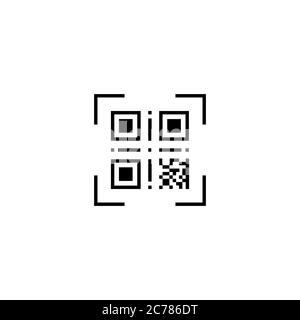 Icona del codice QR per smartphone. Vettore su sfondo bianco isolato. EPS 10 Illustrazione Vettoriale