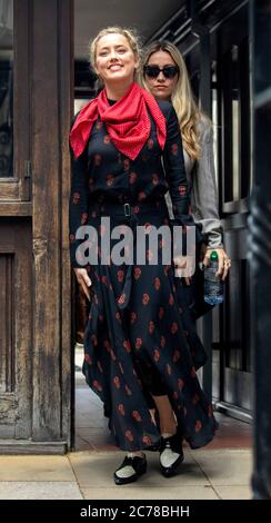pic mostra: Amber sentito ex moglie di Johnny Depp arriva oggi l'High Court a Londra. 15.7.20 immagine di Gavin Rodgers/ Pixel8000 Foto Stock