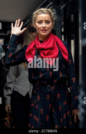 pic mostra: Amber sentito ex moglie di Johnny Depp arriva oggi l'High Court a Londra. 15.7.20 immagine di Gavin Rodgers/ Pixel8000 Foto Stock