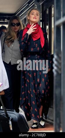 pic mostra: Amber sentito ex moglie di Johnny Depp arriva oggi l'High Court a Londra. 15.7.20 immagine di Gavin Rodgers/ Pixel8000 Foto Stock