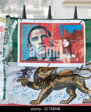 Protesta contro il CCP iraniano, indiano e Hong Konger Foto Stock