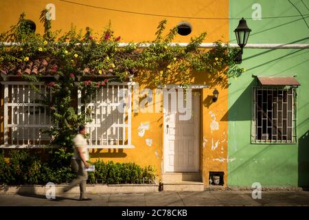 Via Scene, Getsemani Barrio, Cartagena, Dipartimento di Bolívar, Colombia, Sud America Foto Stock