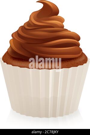 Cupcake cioccolato Fair torta gelato Muffin crema Illustrazione Vettoriale