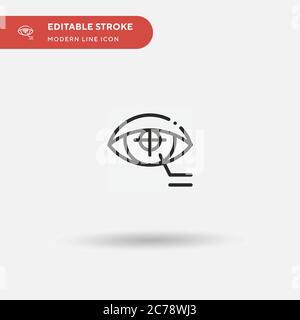 Icona vettore semplice Eye Tap. Modello di disegno simbolo illustrazione per elemento UI mobile Web. Pittogramma moderno a colori perfetto su tratto modificabile. Maschio a occhio Illustrazione Vettoriale