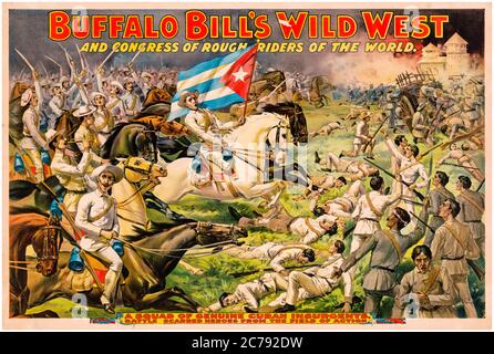 Buffalo Bill's Wild West e Congresso dei Rough Riders of the World show, poster, circa 1898 Foto Stock