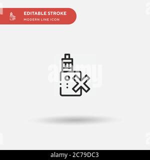 Icona vettore semplice sigaretta elettronica. Modello di disegno simbolo illustrazione per elemento UI mobile Web. Pittogramma moderno a colori perfetto su str modificabile Illustrazione Vettoriale