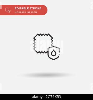 Icona vettoriale semplice resistente all'acqua. Modello di disegno simbolo illustrazione per elemento UI mobile Web. Pittogramma moderno a colori perfetto su tratto modificabile. Illustrazione Vettoriale