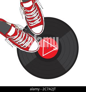 Belle sneaker. Illustrazione vettoriale per un'immagine o un poster. Scarpe da gioventù. Sport, corsa e passeggiate. Illustrazione Vettoriale