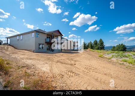 Nuove case di lusso in costruzione in una suddivisione americana a Spokane, Washington, USA Foto Stock
