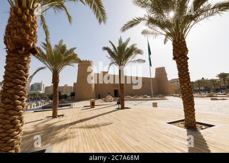 Riad, Arabia Saudita, Febbraio 15 2020: Vecchio forte al Masmak nel centro di Riyadh, Regno dell'Arabia Saudita Foto Stock