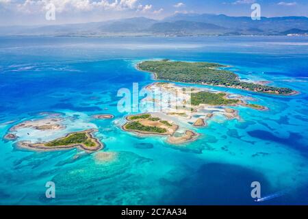 Impressionante Lichadonisia, le Bahamas greche, nel Nord Euboea, Grecia. Foto Stock